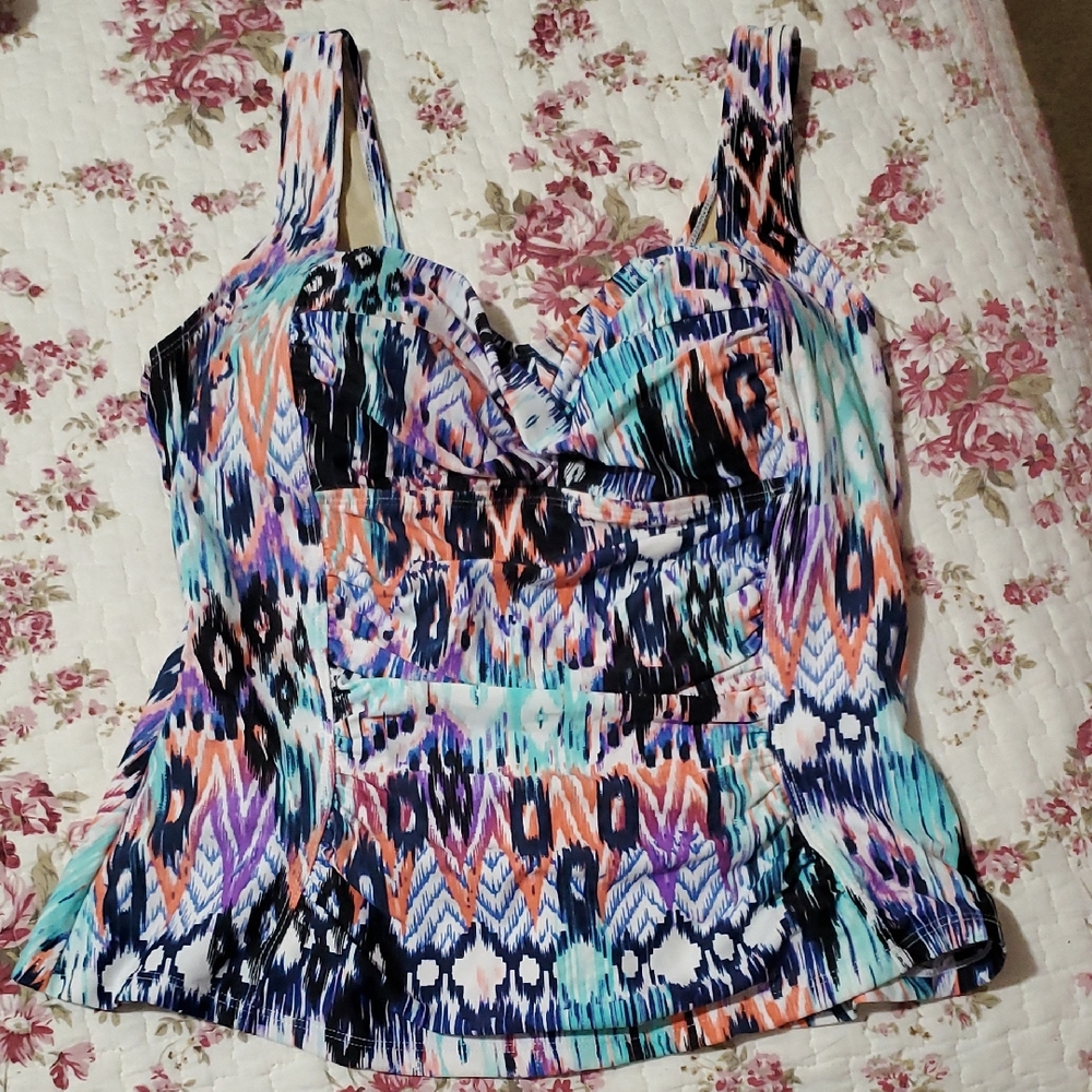 Multicolor Women's Tankini Top
